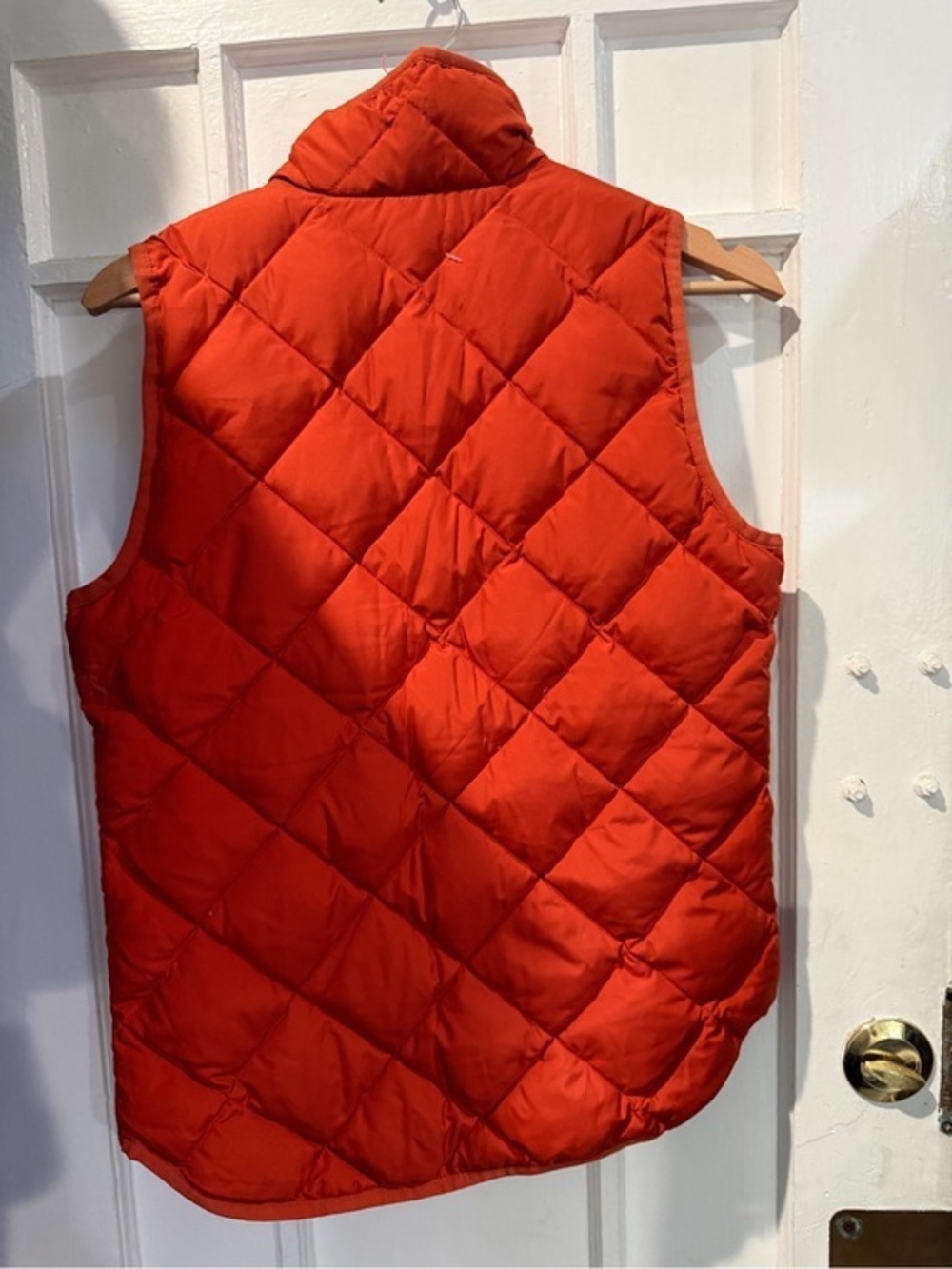 J. Crew Quilted Sleeveless Puffer Vest in Bright Orange